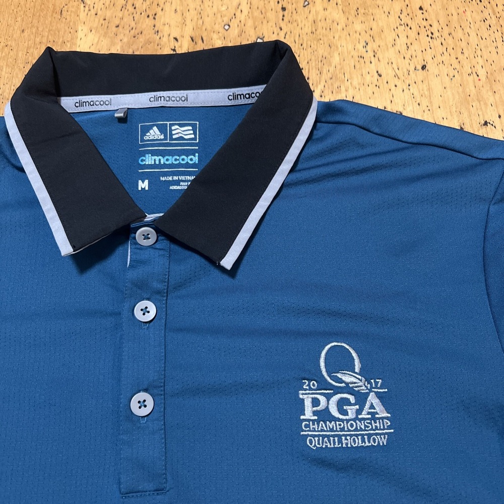 ADIDAS Men Quail‎ Hollow PGA Championship Peformance Golf Polo Shirt Sz Medium